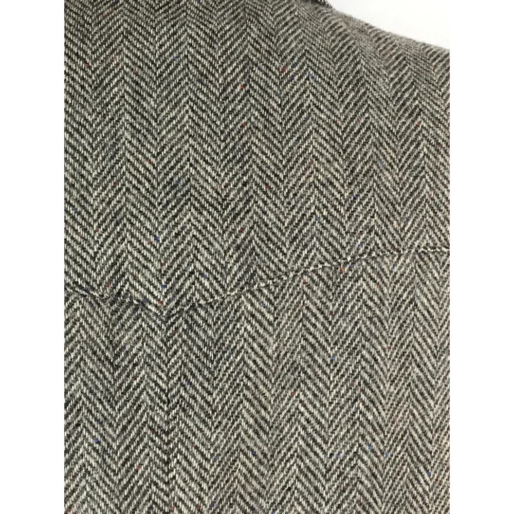 44L Farah Western Wear Vintage 2 Bttn Wool Tweed Blazer Sport Coat Heather Gray
